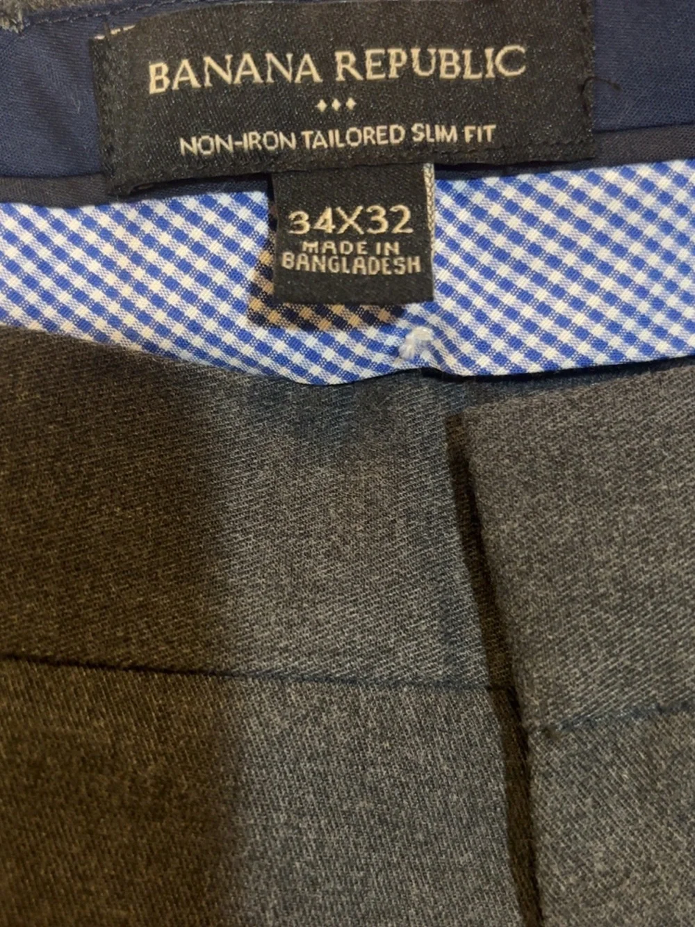 Banana Republic Charcoal Gray Tailored Slim Fit Dress Pants